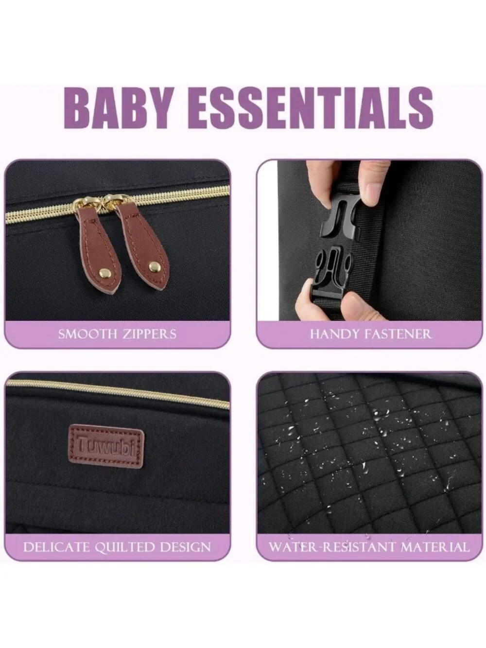 Stylish Large Diaper Bag Tote with Pacifier Case - Multifunctional Baby Caddy